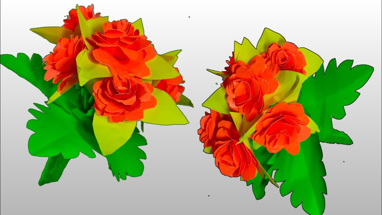 Easy and beautiful paper flower making || paper craft | Nandini Art & Craft