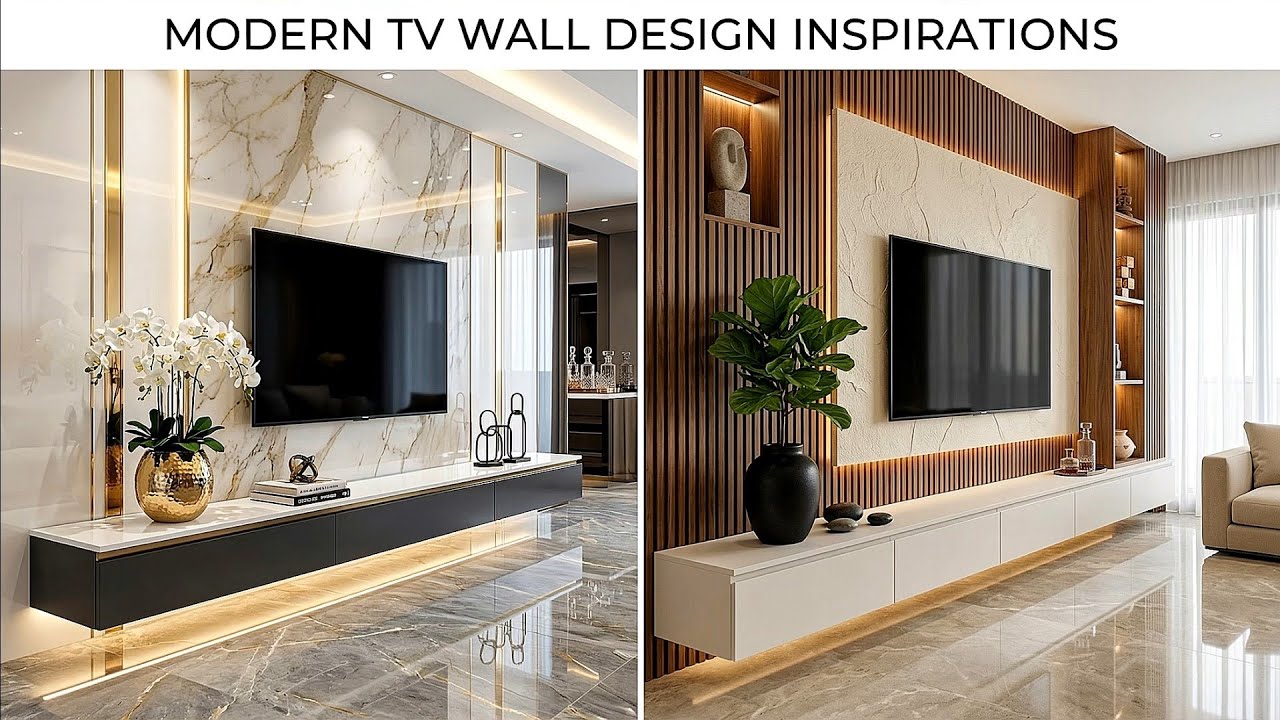 Modern TV Cabinet Design For Interior Design Ideas | Luxury 75 Living Room TV Wall Units Designs