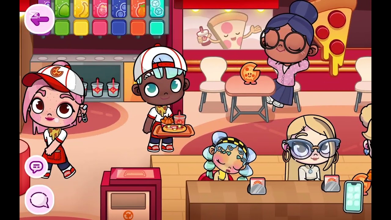 Una familia que van a comer pizza