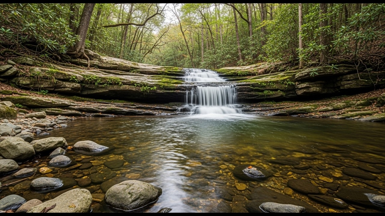 🌿 Peaceful Forest Waterfall Sounds | Relaxing Nature Ambience for Sleep, Study & Meditation