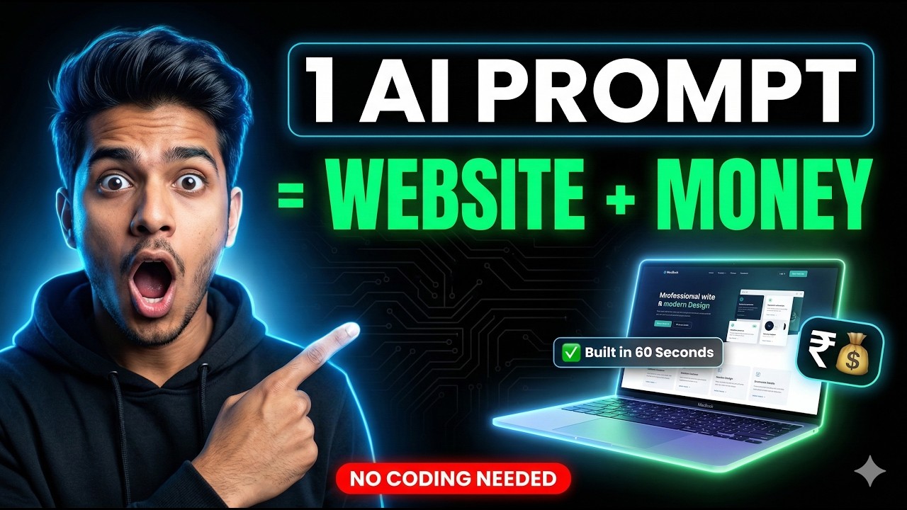 I Built a Website in 60 Seconds Using ONE AI Prompt (Then Sold It for ₹15,000)
