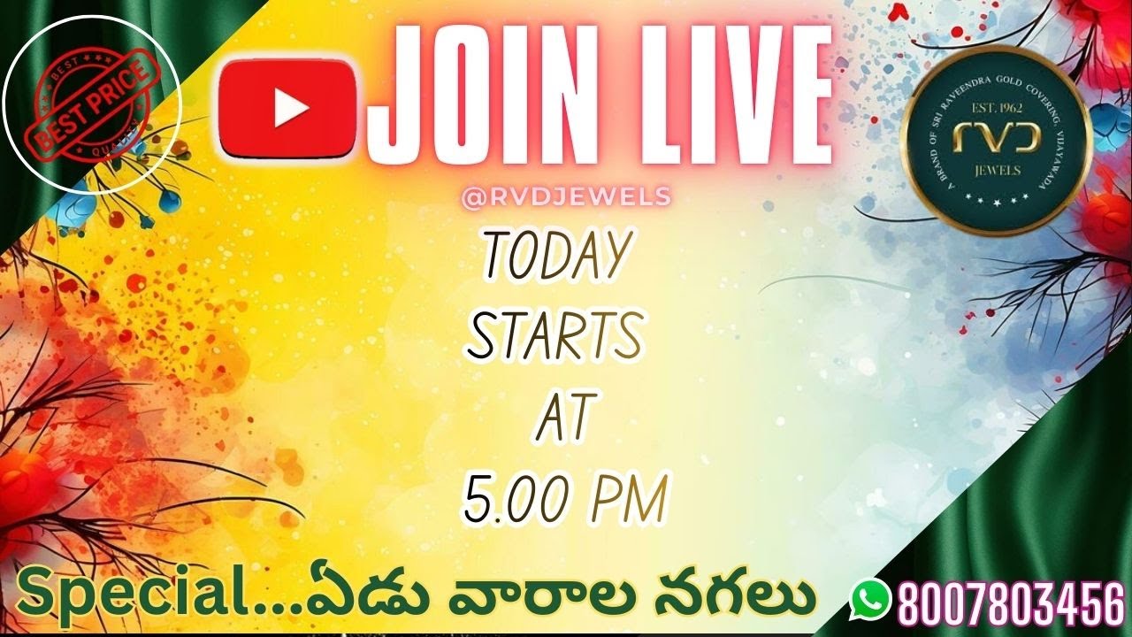 Special live  |ఏడు వారాల నగలు | RVD Jewels | Trending Imitation Jewellery | 1 Gram Gold Jewellery |