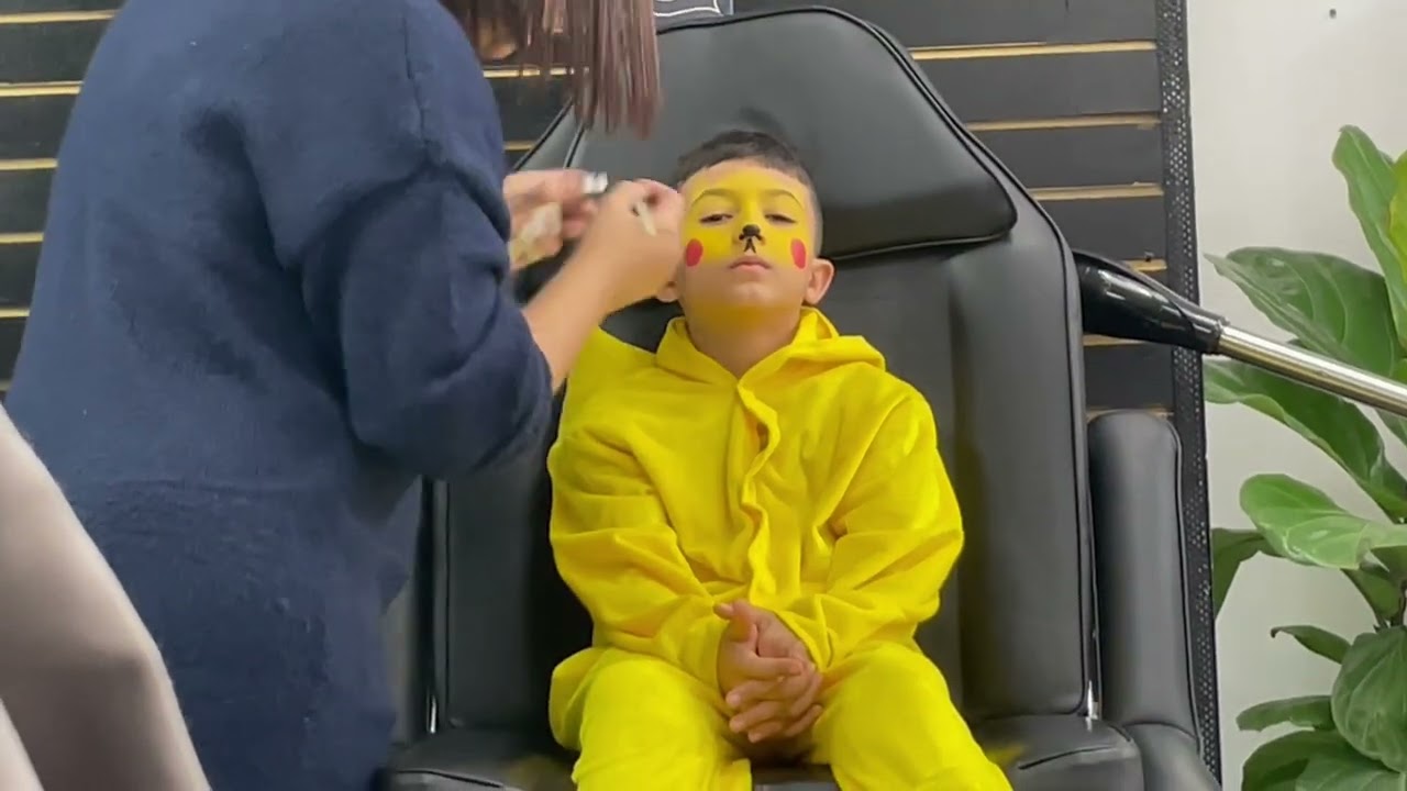 Pikachu makeup for Pikachu costume