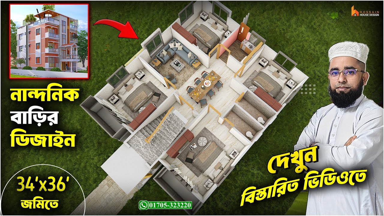 HHD614, কষ্টের টাকায় শ্রেষ্ঠ বাড়ি 2024, Hossain House Design