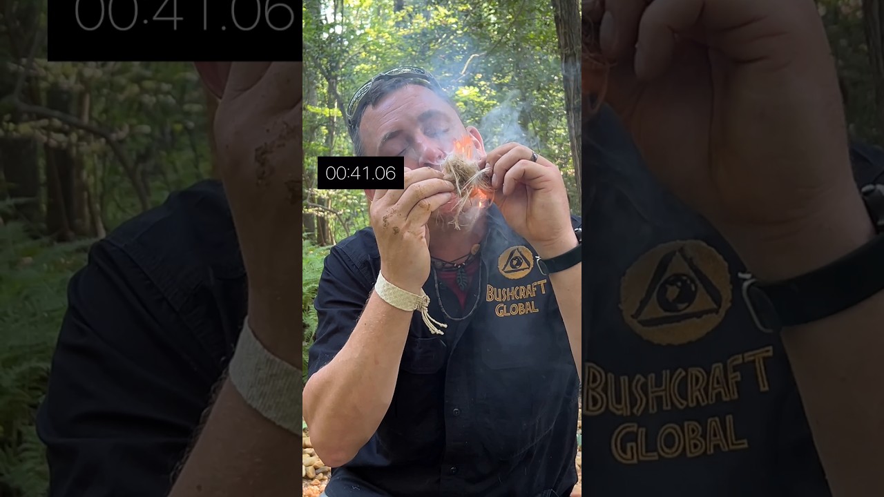 Разжигание 3 костров за ОДНУ минуту #bushcraft