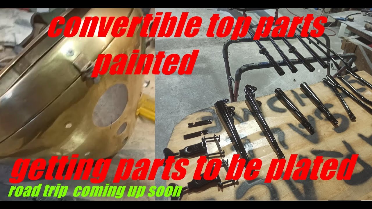 convertible top parts painted . sorting parts to be plated ...  Studebaker 194