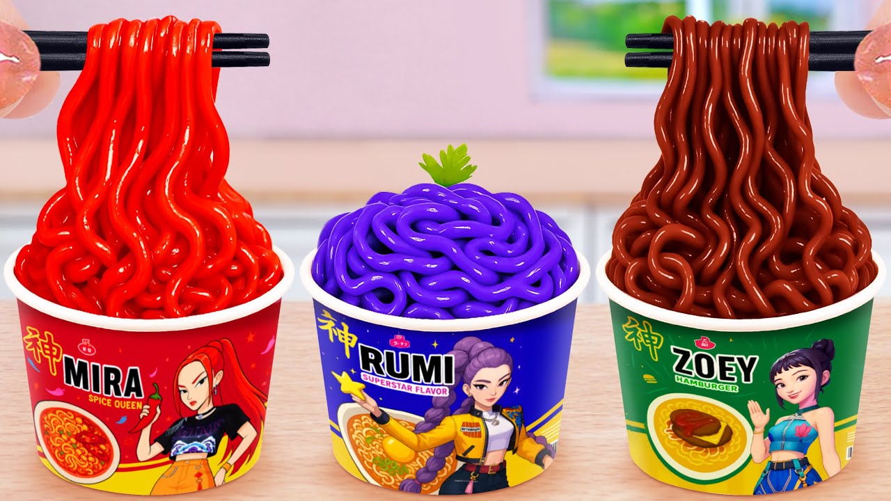 Best Of Fast Food 😝 How To Make Rumi Zoey Mira RAMEN from K POP Demon Hunters 💗 Tina Mini Cooking