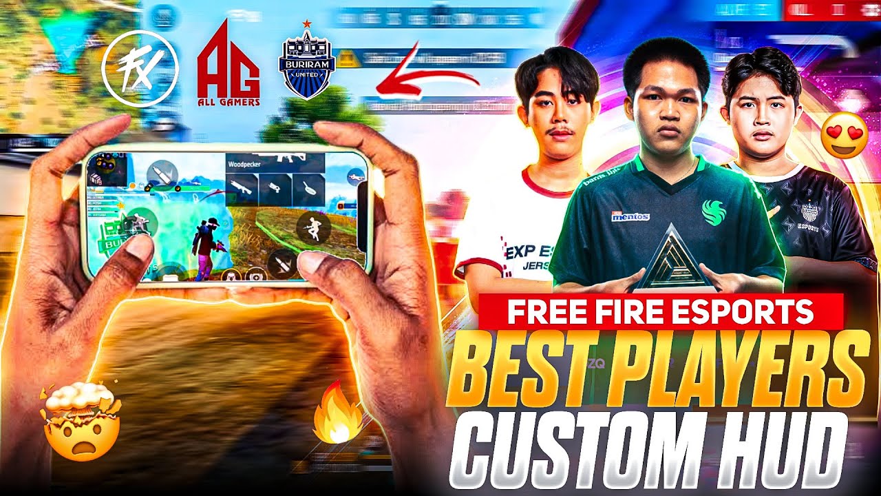 FREE FIRE ESPORTS PLAYERS BEST CUSTOM HUD😱 | WORLD BEST ESPORTS PLAYERS CUSTOM HUD🔥 | BRU,FX,AG,FLCN