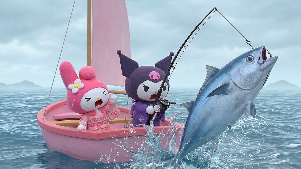 A chaotic trip with Kuromi. Hello Kitty craving sushi 🍣