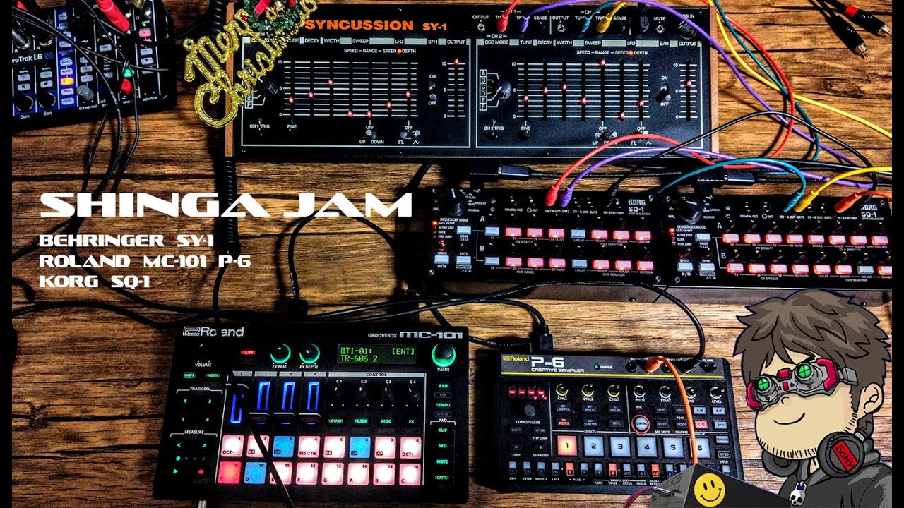 SHINGA TECHNO JAM 「behringer SY-1 Roland MC-101 P-6 KORG SQ-1」