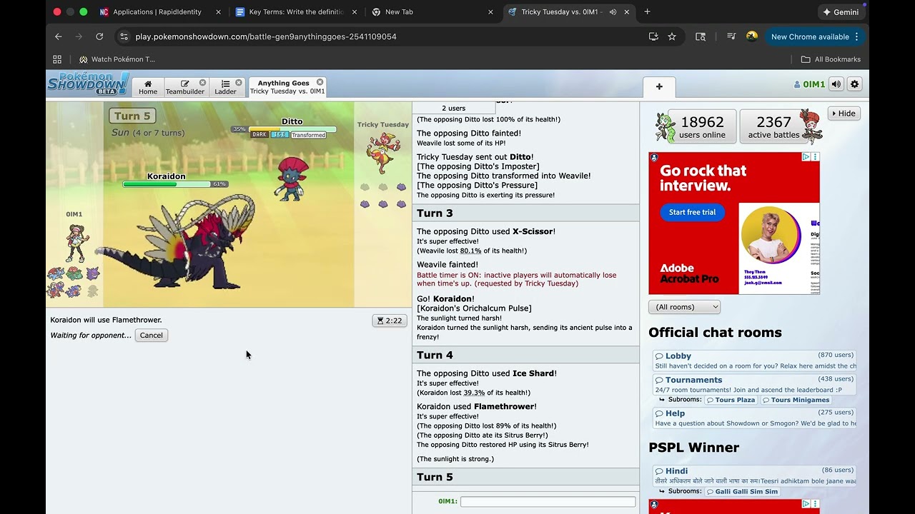 Pokemon showdown