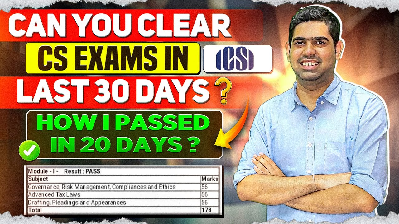 Can you clear CS exams in last 30 days? My Proven Strategies! CS Exam June 2025 |CS Executive