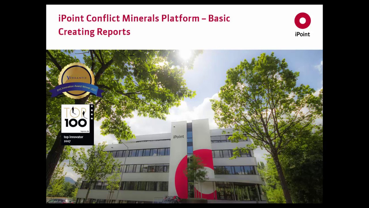 3 Creating Reports – Conflict Minerals app Basic License–  iPoint SustainHub