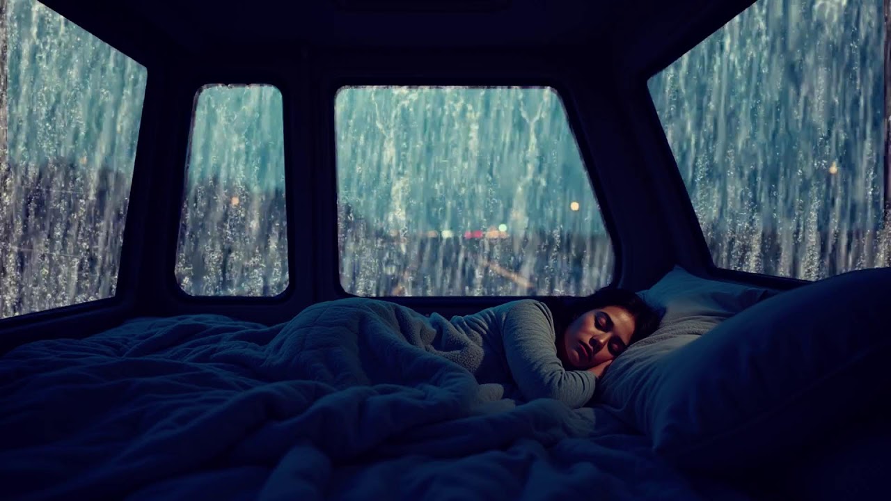Night Rainstorm on Car – Relaxing Sounds for Deep Sleep