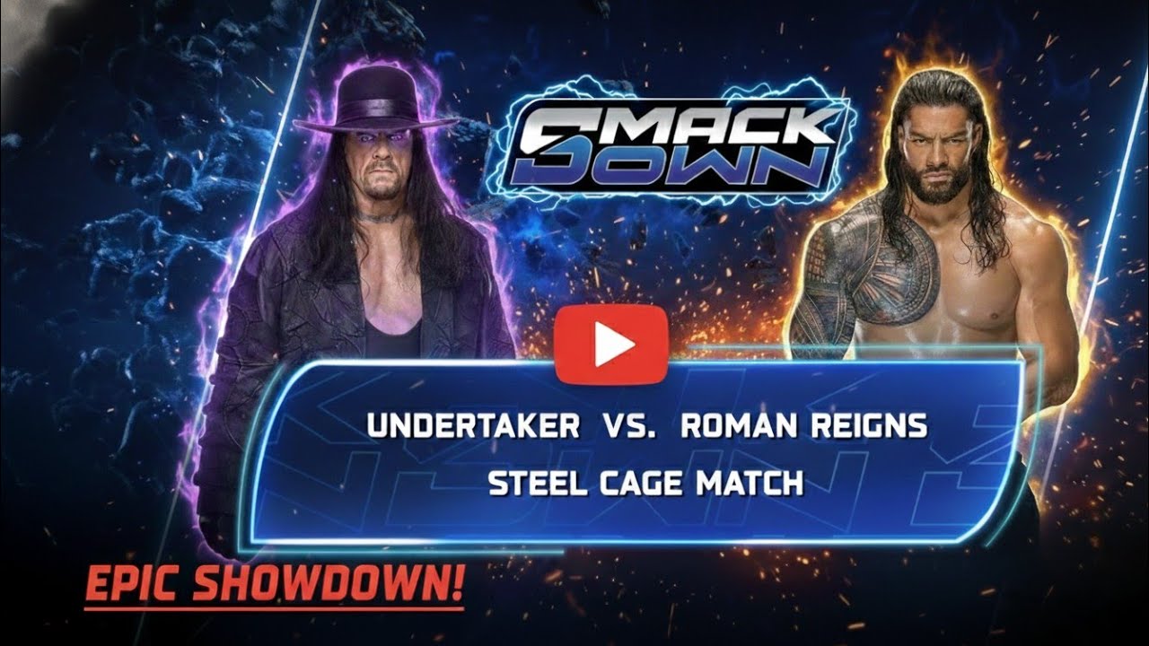 WWE 2K25 Undertaker Vs Roamn Reings Steel Cage Match PS5 Game paly