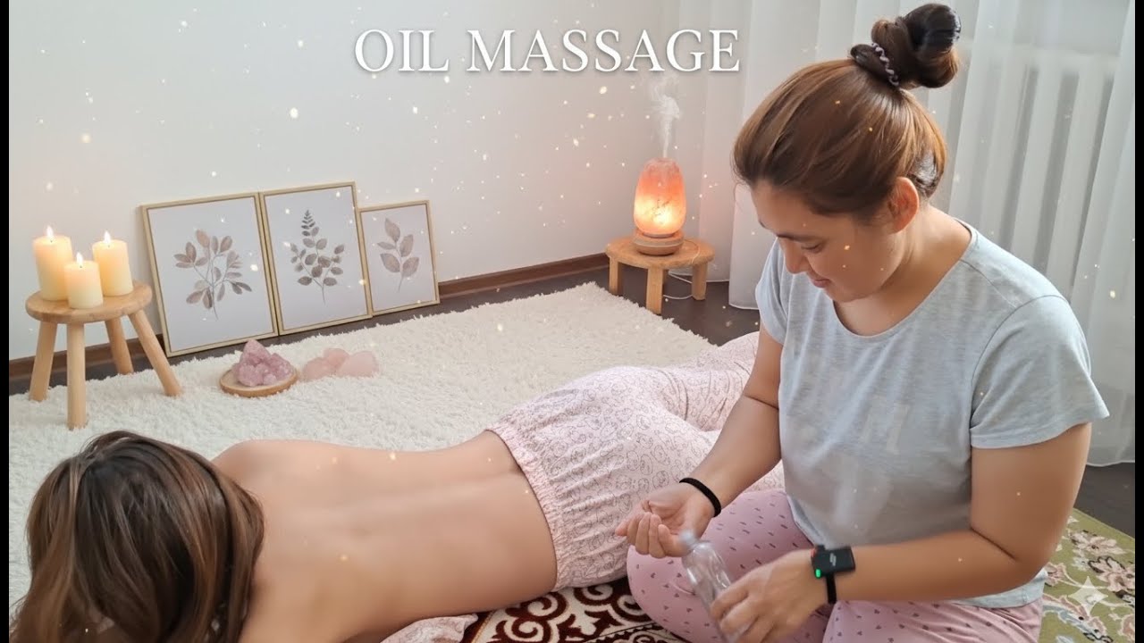 ASMR: 10-Minute Therapeutic Back and Foot Massage at Home (Lady Anita)