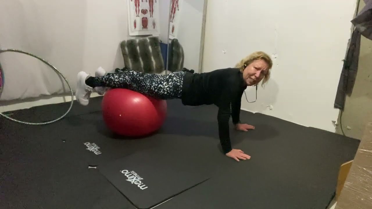 Push ups on a exercise ball @ inyourhomefitness2452