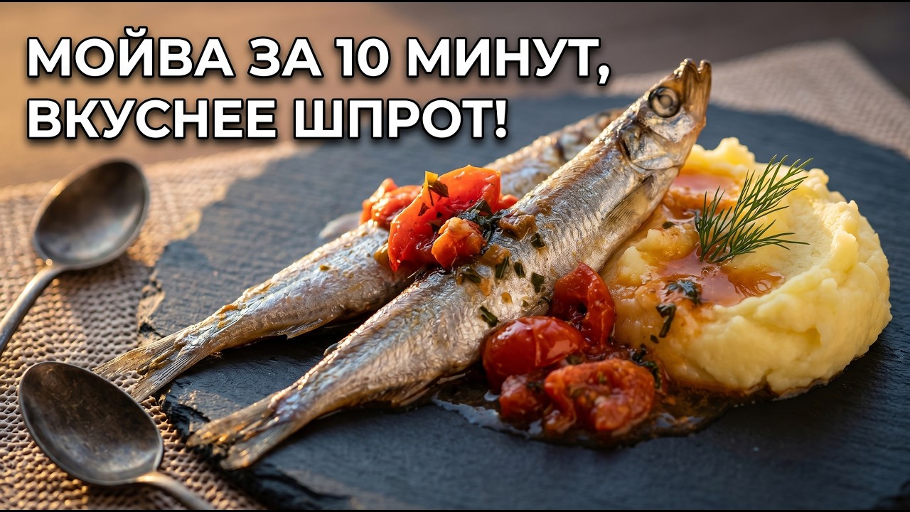 Мойва вкуснее чем шпроты - за 10  минут. Вкусно, быстро и не дорого.