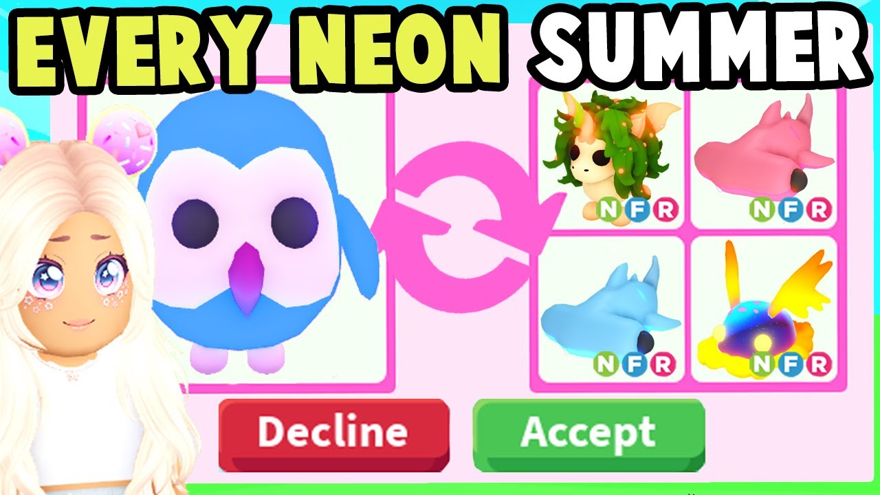 Обмен на ВСЕХ ПИТОМЦЕВ NEON SUMMERFEST в Adopt Me!
