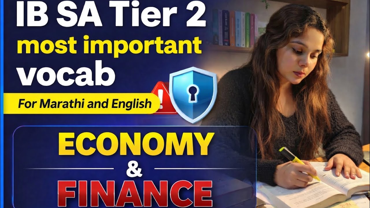 IB SA Tier 2 | Economy & Finance Most Important Vocab (Marathi + English)
