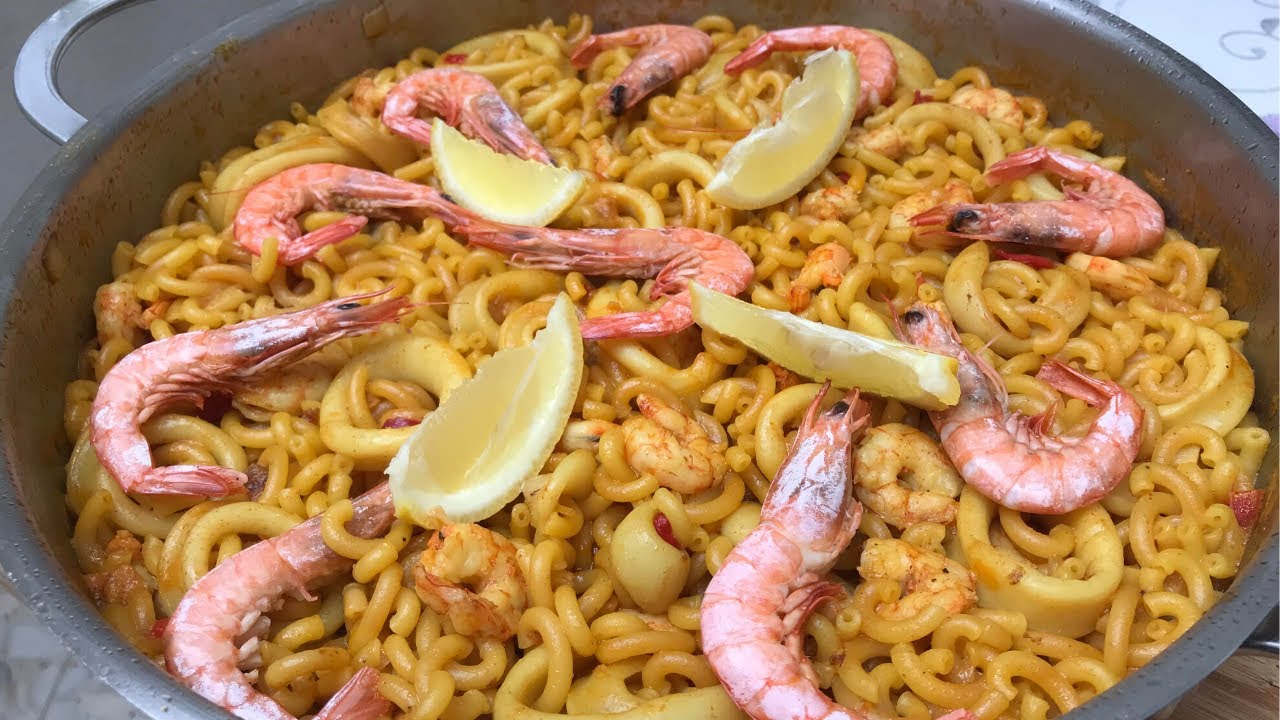 Como HACER Fideu&aacute; de Mariscos con Gambas y Calamares | Receta de fideu&aacute;