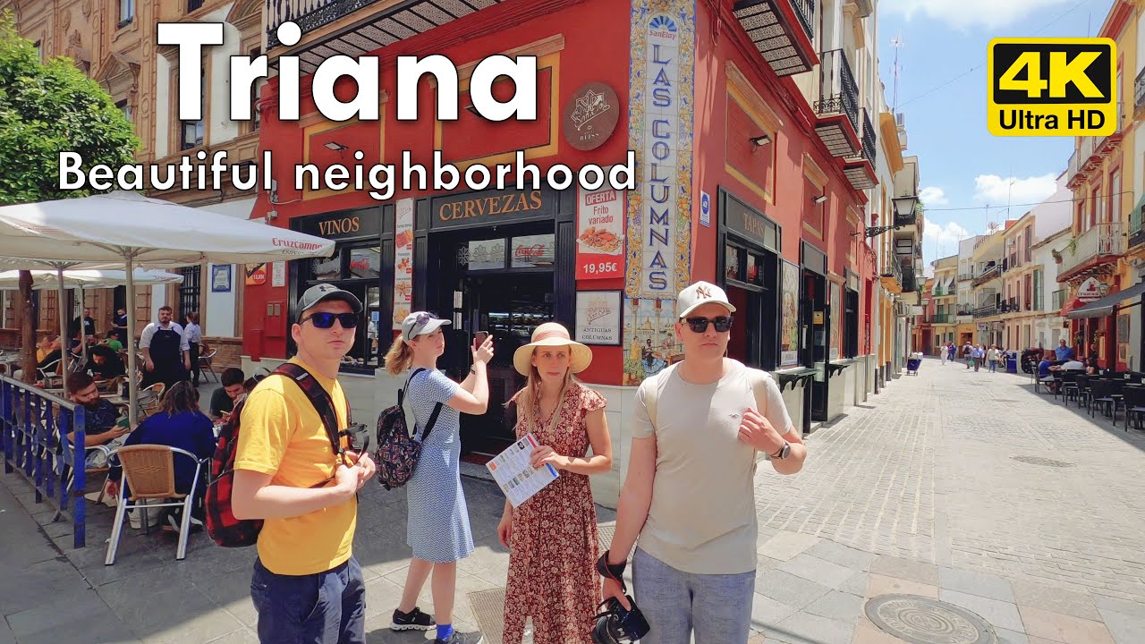 Walking in the beautiful Triana neighborhood in Seville - 4k Virtual Walking Tour, Spain 🇪🇸