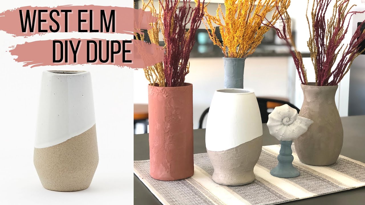 EASY and CHEAP home décor idea | West Elm Dupe | DIY Faux Ceramic Vases
