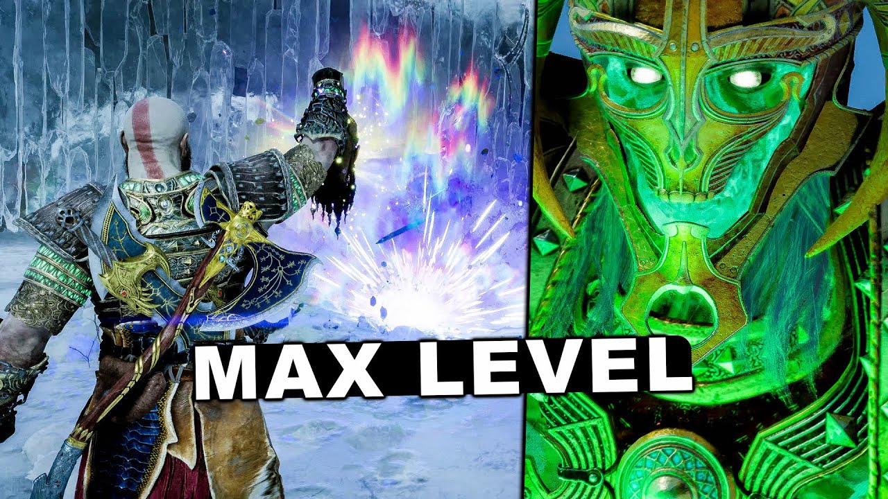 God of War Ragnarok &mdash; МАКСИМАЛЬНЫЙ УРОВЕНЬ Мимир и Кратос против Короля-берсерка (БЕЗ УРОНА / GMG...