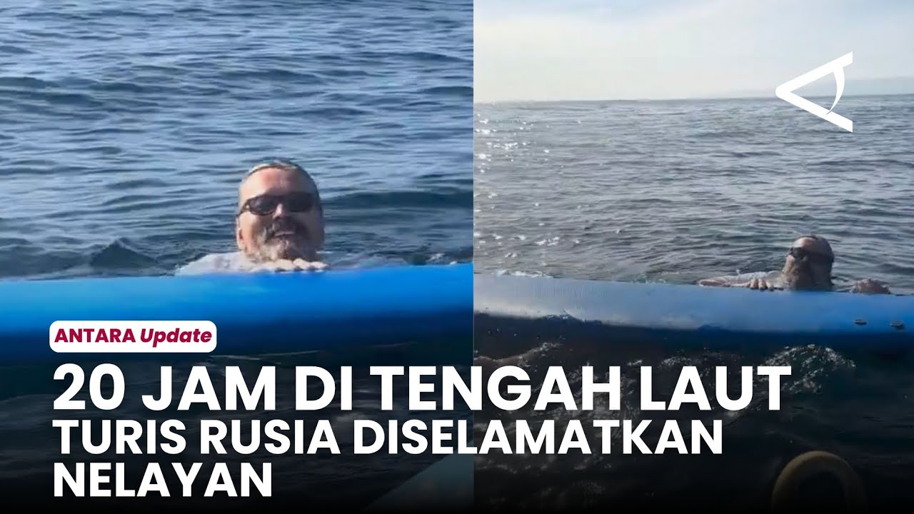 Detik-detik nelayan selamatkan turis Rusia yang terombang-ambing di laut saat surfing di Nusa Dua
