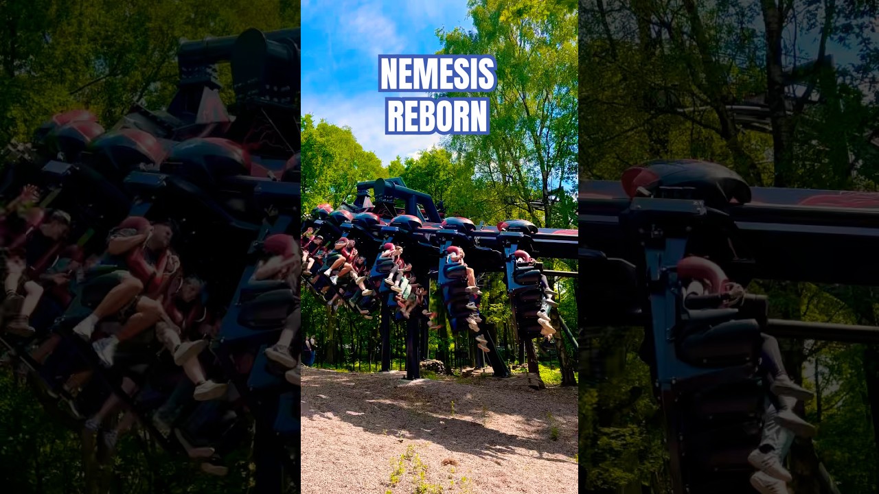 A little bit of the iconic Nemesis Reborn Rollercoaster at Alton Towers ✨🎢🤪 