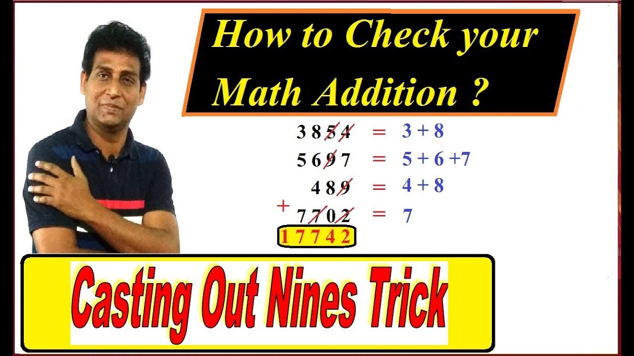 Check your Math Addition I Casting Out Nines Trick I Casting out nines Method in 4 Seconds