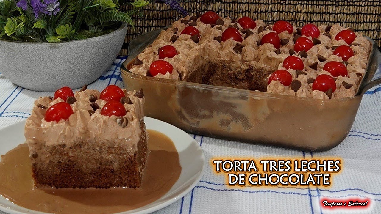 TORTA TRES LECHES DE CHOCOLATE DELICIOSA DEL OTRO MUNDO Y FÁCIL DE HACER