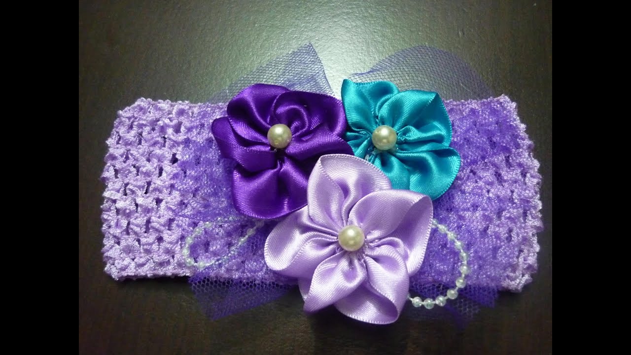 FLOR  Pentagono de cinta RAso para Tiaras de Niñas,Tutorial Girls Bows, Manualidades la Hormiga