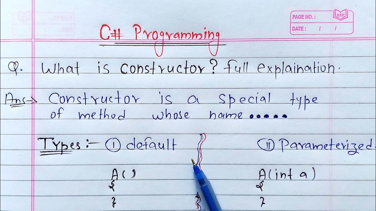 C# - Constructors | Default and Parameterized Constructor