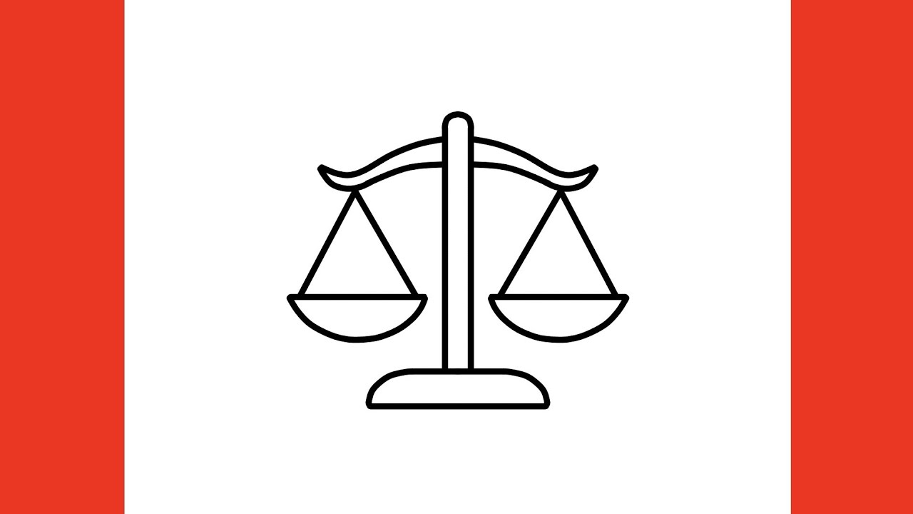 How to draw a SCALES / drawing scales of justice step by step