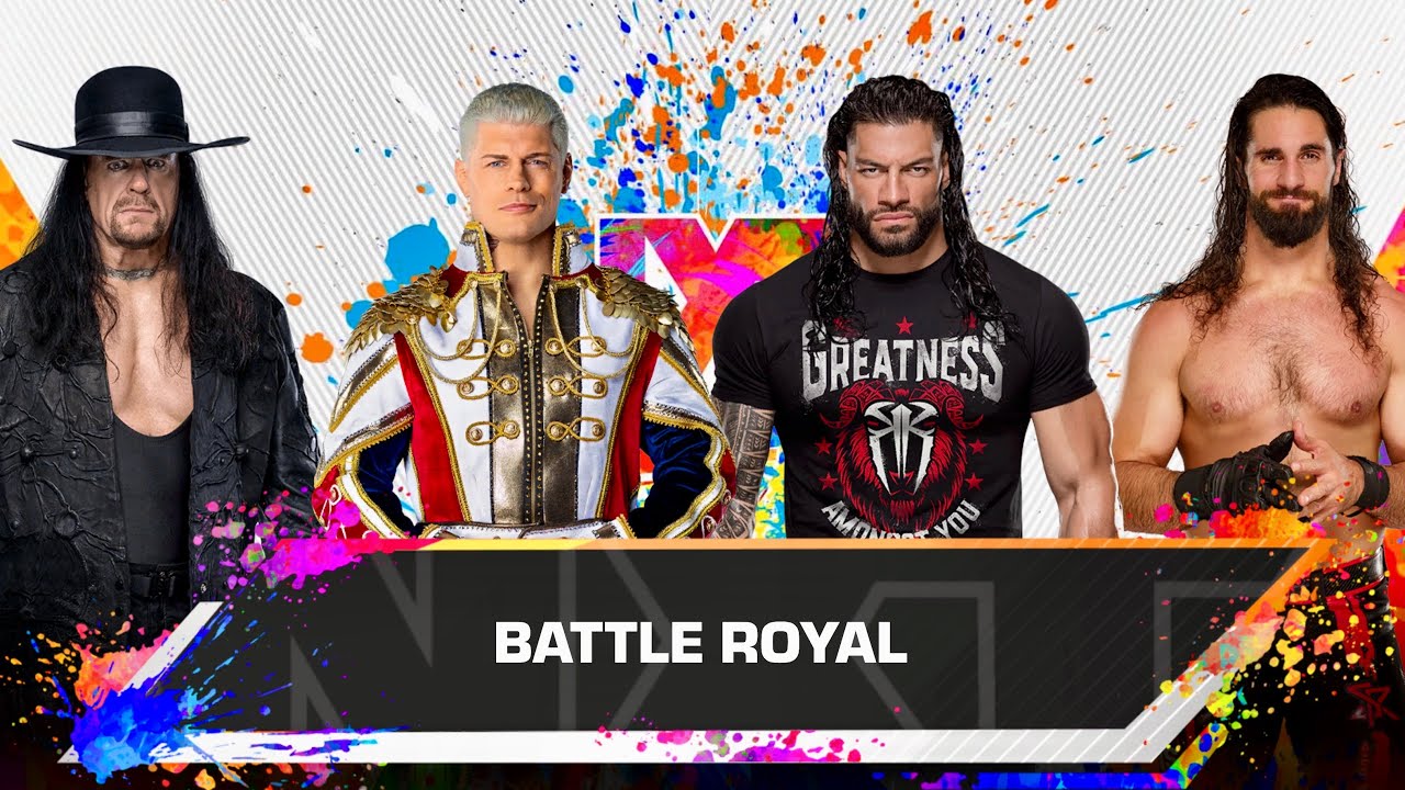 BATTLE ROYAL - Roman Reigns vs Cody Rhodes & The Undertaker vs Seth Rollins Match 24/25