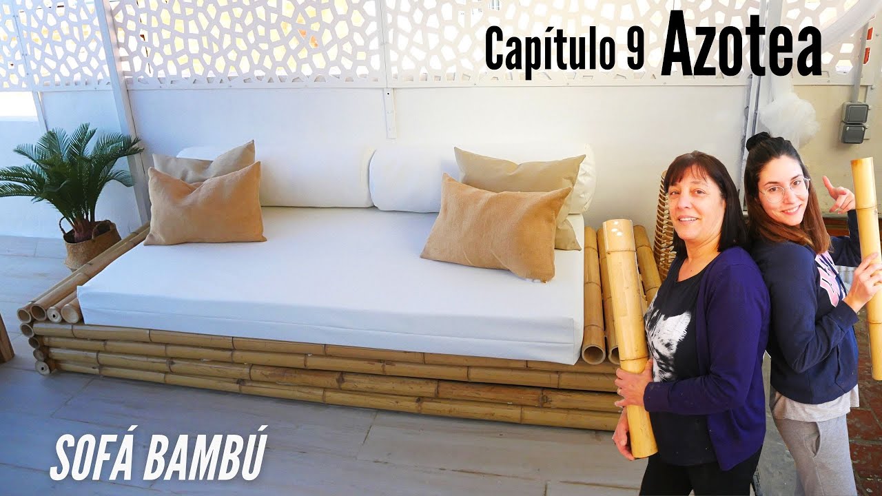 DIY SOFÁ BAMBÚ (Muy Fácil)😍 CAPÍTULO 8 AZOTEA💪 (PARA EXTERIOR) ¡Resultado Increíble!