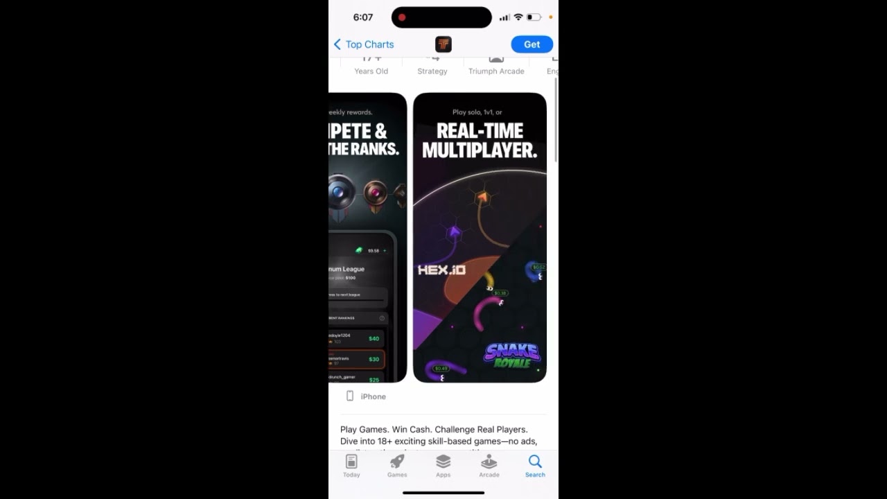 Triumph app - play for cash - quick overview