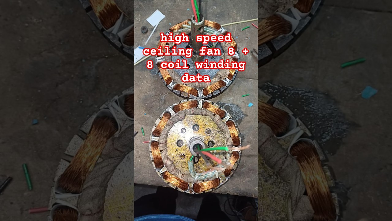 high speed ceiling fan 8 + 8 coil winding data #led #ledfan #fanlight