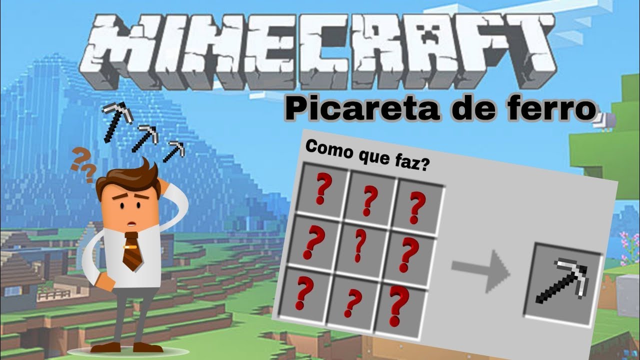 Como fazer uma picareta de ferro ( Iron Pickaxe ) - Minecraft Tutorial