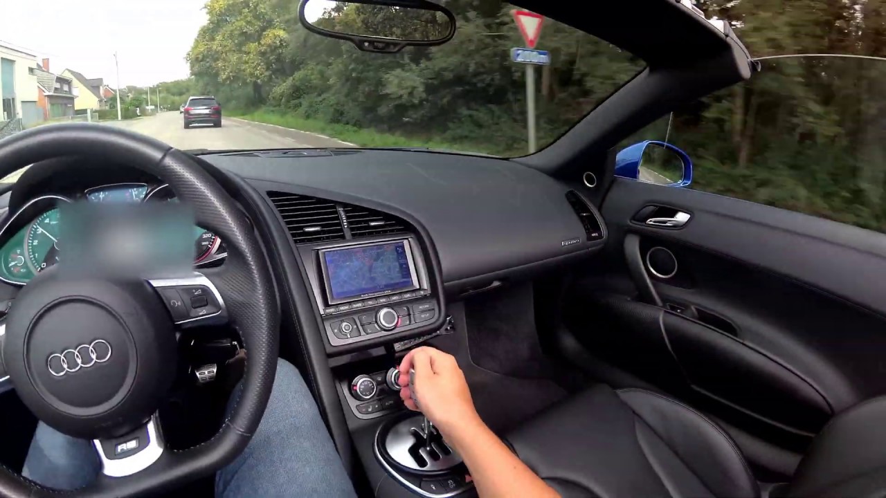 R8 V10 MANUAL STRAIGHT PIPED SPYDER POV DRIVE | GATED MANUAL SHIFTING