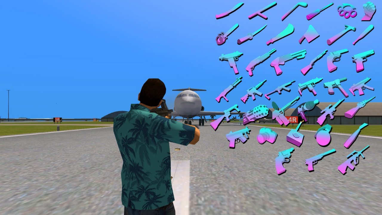 All Weapons and Sounds in GTA Vice City NextGen Edition in 123 Seconds (Beta Weapons + Extras)