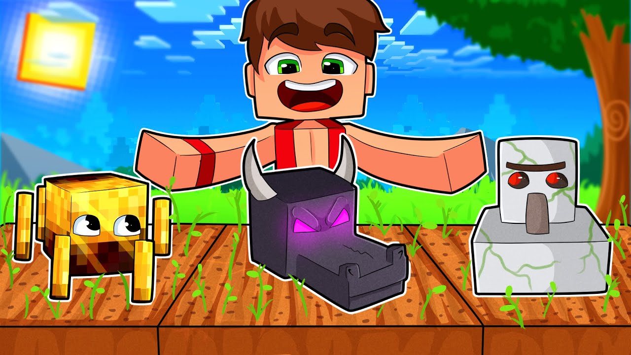 ماين كرافت ولكن يمكنك زراعة جميع الوحوش!😱 (الدرع الخارق!)🔥 - Grow Mobs