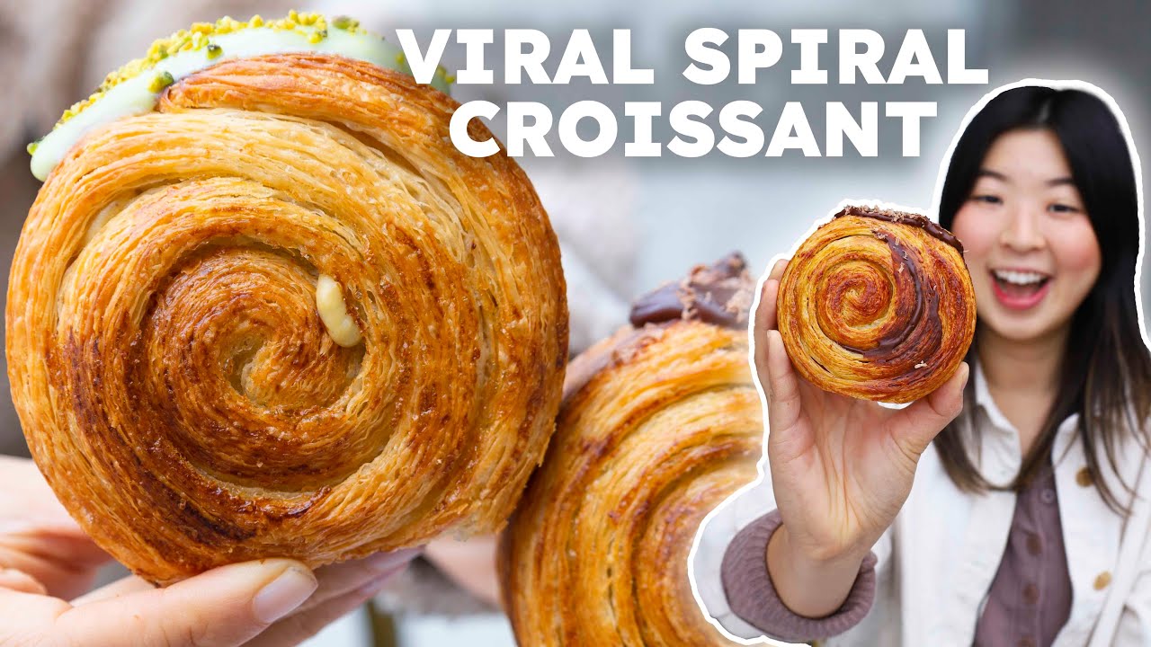 Trying the VIRAL SPIRAL CROISSANT in the Bay Area ($7.50) | Made famous by Lafayette Bakery in NYC