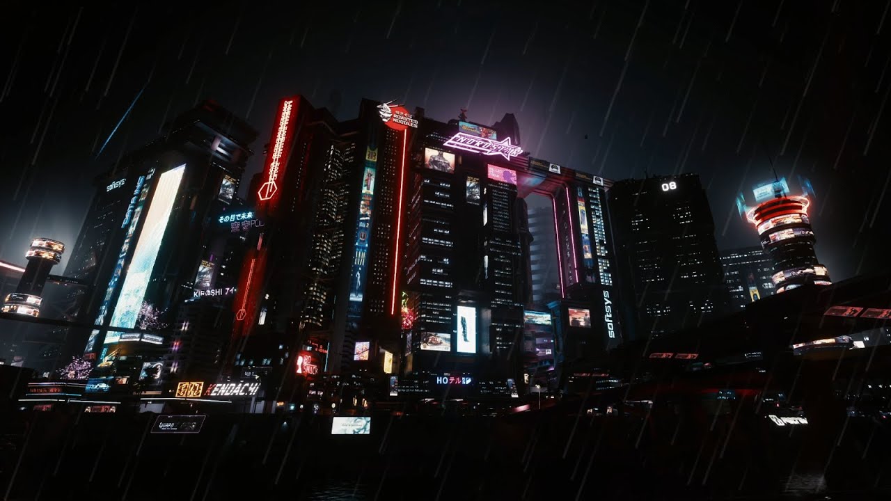 It’s 3:24am in Night City and it's Raining - 8 Hours of Ambience in 4K