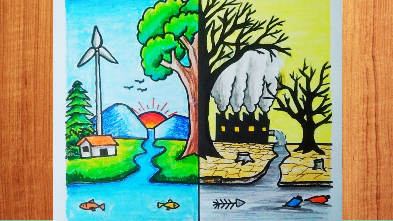 Environment Day Poster Drawing / Earth Day Drawing Poster making