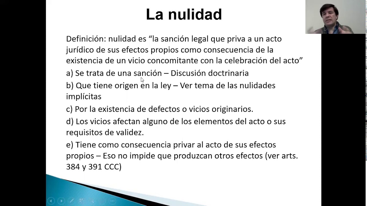 Ineficacia de los actos - Nulidad: Aspectos generales (1/5)