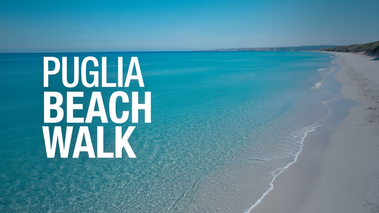 Beach Relax 🌊 | Slow Walking Tour in Puglia | Pure Ocean Sounds 4K