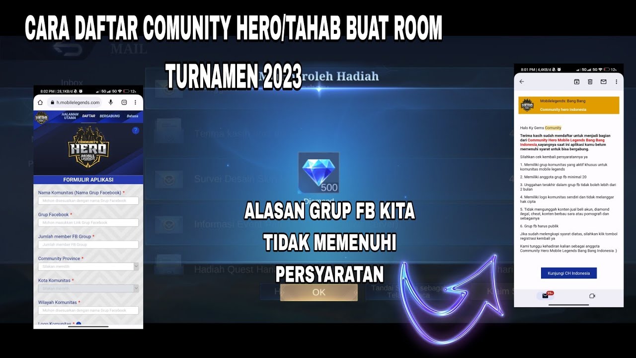 Daftar COMUNITY HERO MOBILEGEND (CH) SIMPEL AUTO DI TRIMA DAN BUAT ROM TURNAMEN!!!!