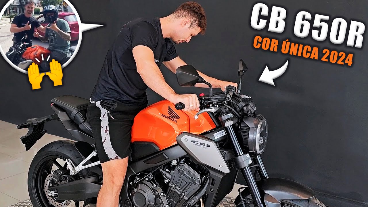 SAINDO DA HONDA DE CB 650R LARANJA 2024 0KM
